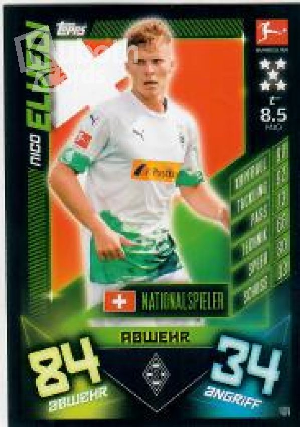 Soccer 2019-20 Topps Match Attax - No 404 - Nico Elvedi