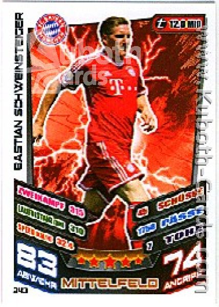 Fussball 2013-14 Topps Match Attax - No 243 - B. Schweinsteiger