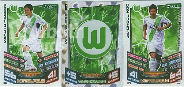 Soccer 2013-14 Topps Match Attax - No 307 - 324 - Wolfsburg