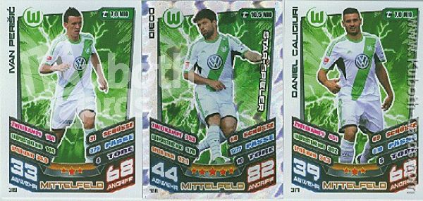 Soccer 2013-14 Topps Match Attax - No 307 - 324 - Wolfsburg