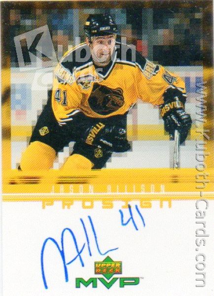 NHL 1998-99 Upper Deck MVP ProSign - No JA - Jason Allison