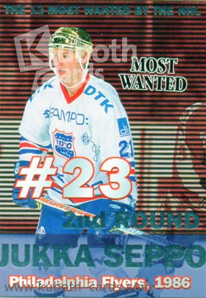 NHL 1999-00 Finnish Cardset Most Wanted - No 9 of 12 - Jukka Seppo
