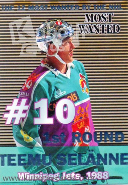 NHL 1999-00 Finnish Cardset Most Wanted - No 3 of 12 - Teemu Selanne
