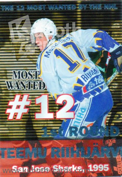 NHL 1999-00 Finnish Cardset Most Wanted - No 4 of 12 - Teemu Riihijärvi