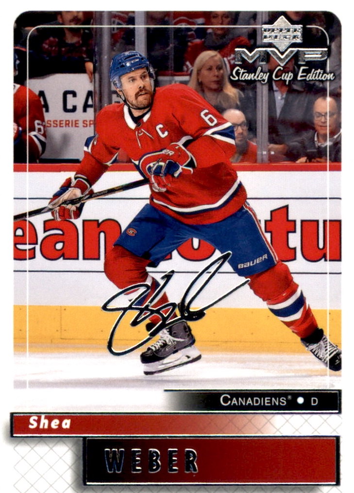 NHL 2019-20 Upper Deck MVP Stanley Cup Edition 20th Anniversary Silver Script - No 77 - Shea Weber