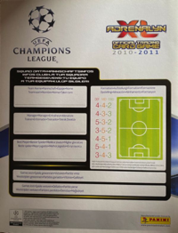 Fussball 2010-11 Panini Adrenalyn XL Champions League - komplettes Basis Set