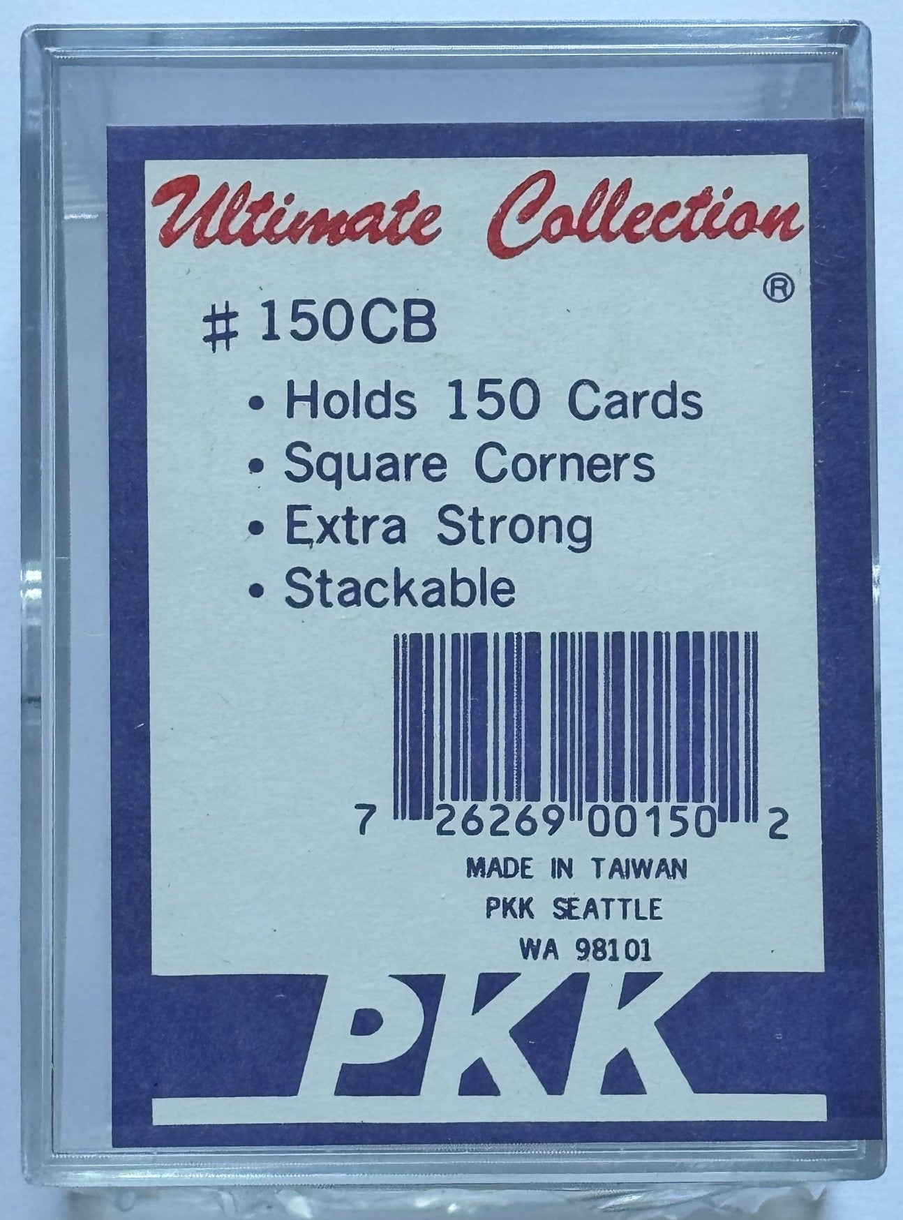 Plastikbox für 150 Karten - ist 2-teilig - zusammensteckbar.