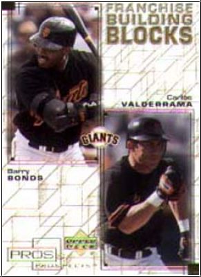 MLB 2001 Upper Deck Pros and Prospects Franchise Building Blocks - No F23 - Barry Bonds / Carlos Valderrama