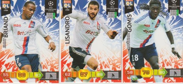 Fussball 2010-11 Panini Adrenalyn XL Champions League - No 138 - 149 - komplettes Basis Set Olympique Lyon