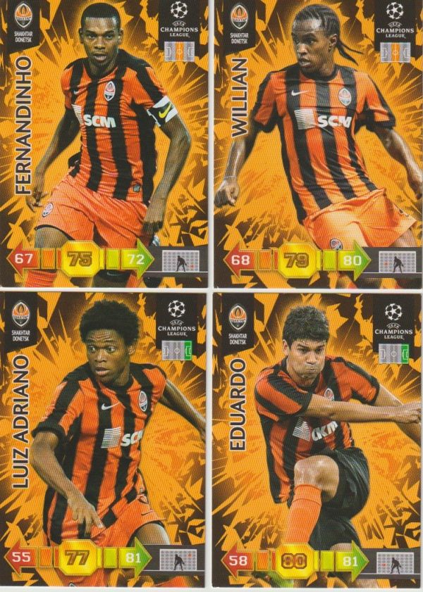 Fussball 2010-11 Panini Adrenalyn XL Champions League - No 299 - 308 - komplettes Basis Set FC Shakhtar Donetsk