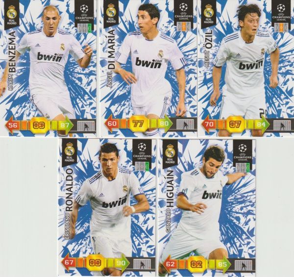 Football 2010-11 Panini Adrenalyn XL Champions League - No 231 - 244 - complete basic set Real Madrid