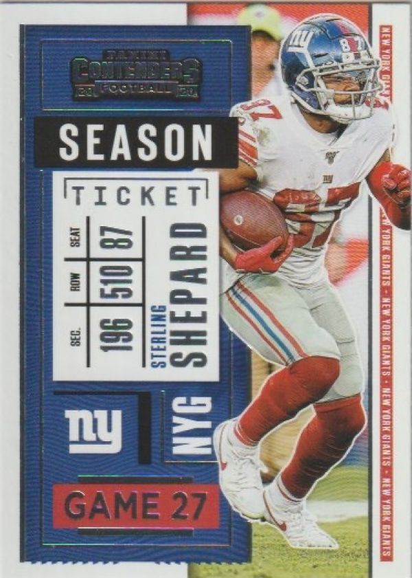 NFL 2020 Panini Contenders - No 37 - Sterling Shepard