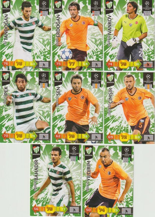 Football 2010-11 Panini Adrenalyn XL Champions League - No 74 - 81 - complete basic set Bursaspor