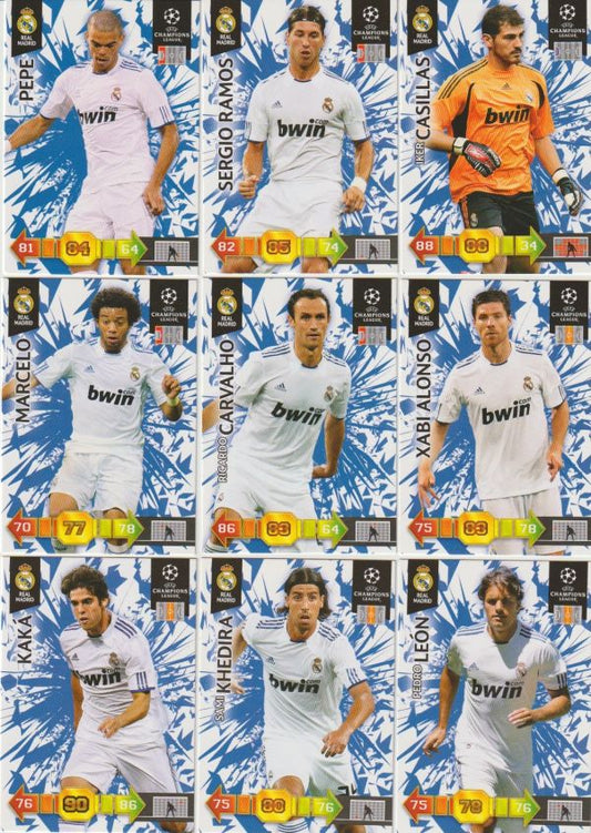 Football 2010-11 Panini Adrenalyn XL Champions League - No 231 - 244 - complete basic set Real Madrid