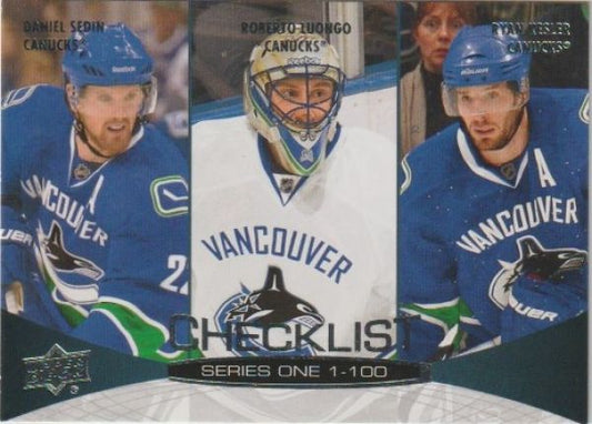 NHL 2011-12 Upper Deck - No 199 - Daniel Sedin / Roberto Luongo / Ryan Kesler