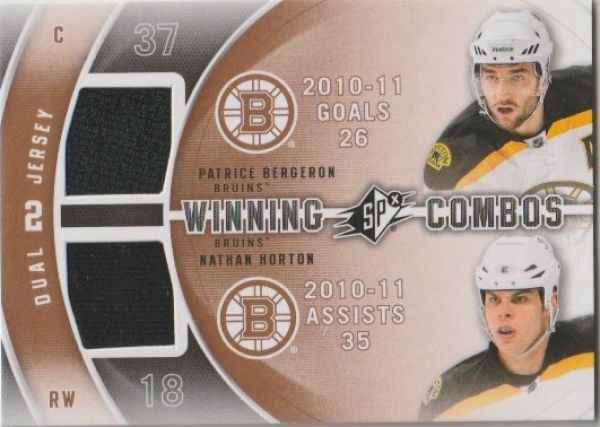 NHL 2011-12 SPx Winning Combos - No WCBH - Patrice Bergeron / Nathan Horton