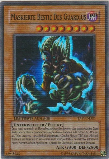 Div Yu Gi Oh 1996 Masked Beast of the Guardius - Taev Dese1