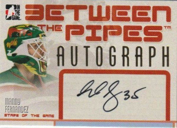 NHL 2006-07 Between the Pipes Autographs - No A-MFR - Manny Fernandez