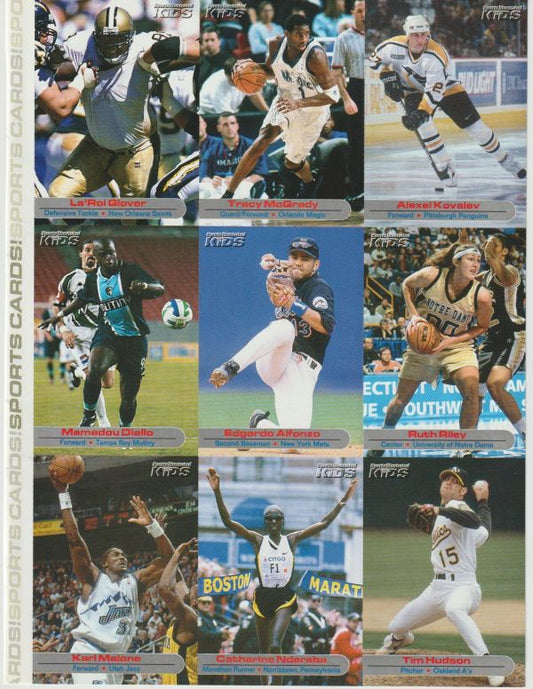 Multisport 2001 Sports Illustrated for Kids - complete collection sheet - Nos 64 to 72