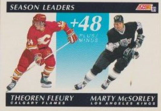 NHL 1991-92 Score American - No 407 - Theoren Fleruy & Marty McSorley