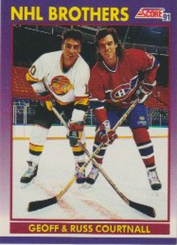 NHL 1991-92 Score American - No 380 - Geoff &amp; Russ Courtnall