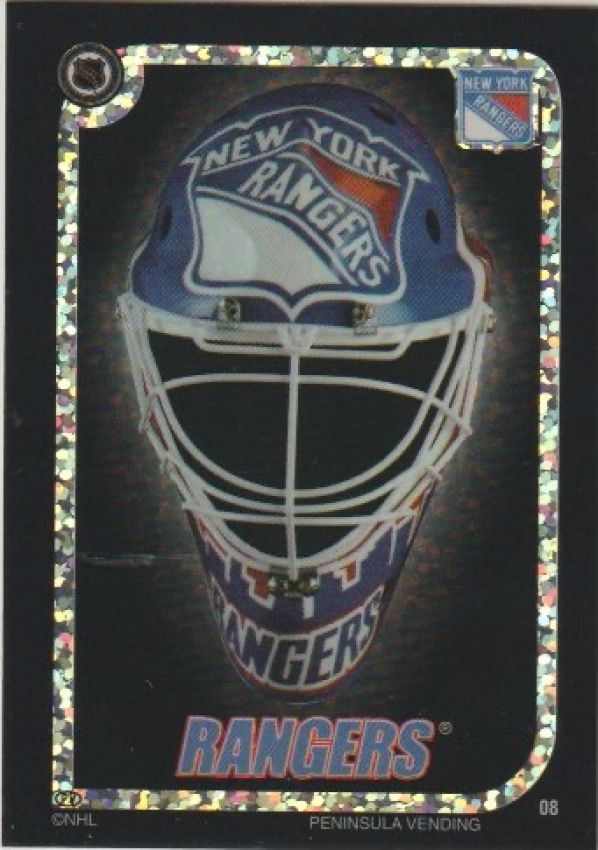 NHL 1995-96 Peninsula Vending Goalie Mask Sticker - No 08 - New York Rangers