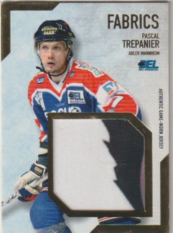 DEL 2008/09 CityPress jersey card Fabrics Gold - No BL11 - Pascal Trepanier