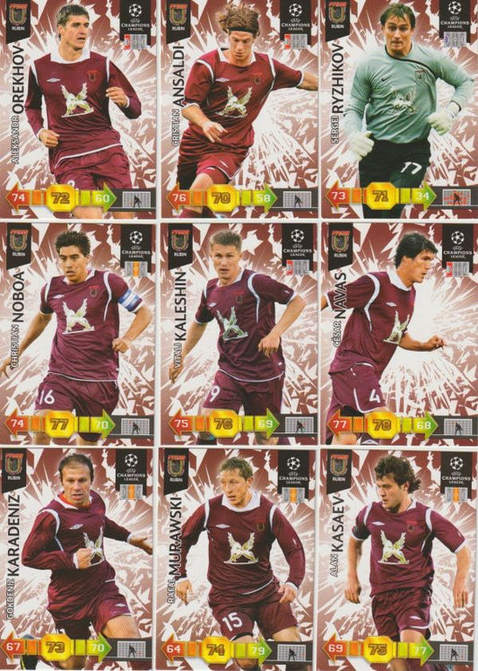 Football 2010-11 Panini Adrenalyn XL Champions League - No 268 - 279 - complete basic set FC Rubin Kazan