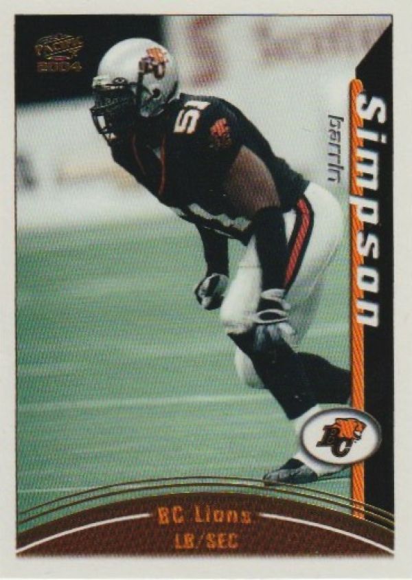 NFL 2004 Pacific CFL - No 11 - Barrin Simpson