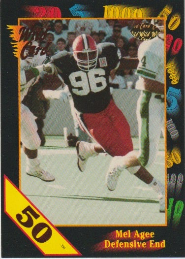 NFL 1991 Wild Card Draft 50 Stripe - No 29 - Mel Agee