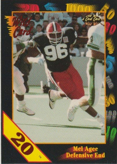 NFL 1991 Wild Card Draft 20 Stripe - No 29 - Mel Agee