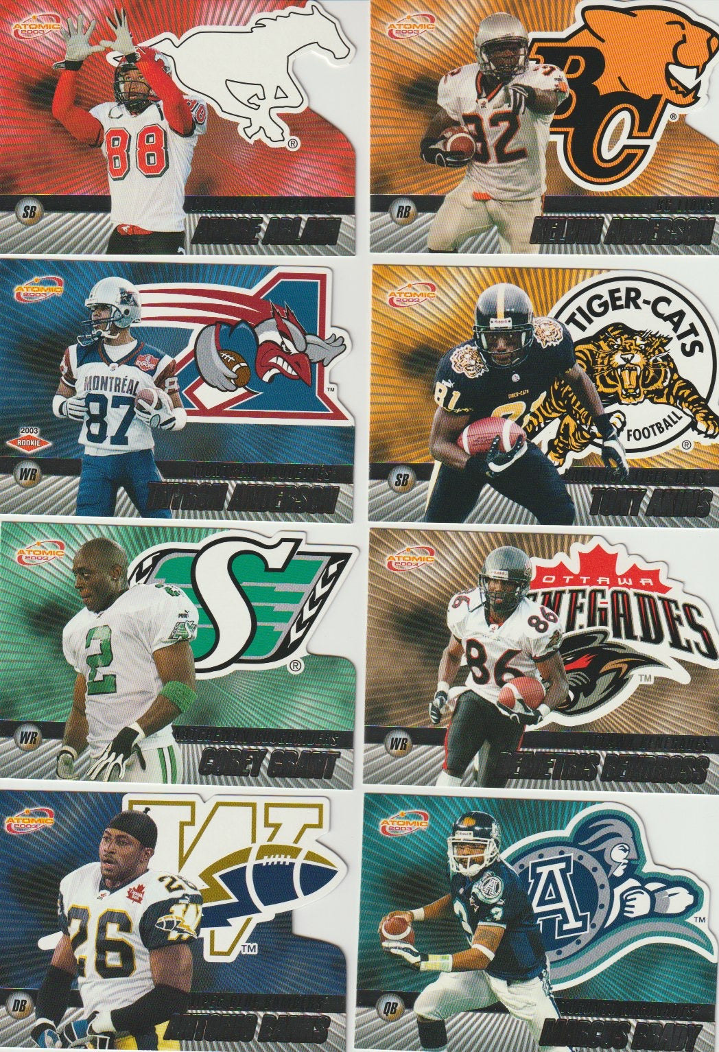 NFL 2003 Atomic CFL - No 1 bis 100 - kompletter Basissatz