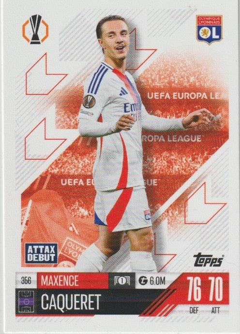 Soccer 2024-25 Match Attax UEFA Champions League - No 356 - Maxence Caqueret