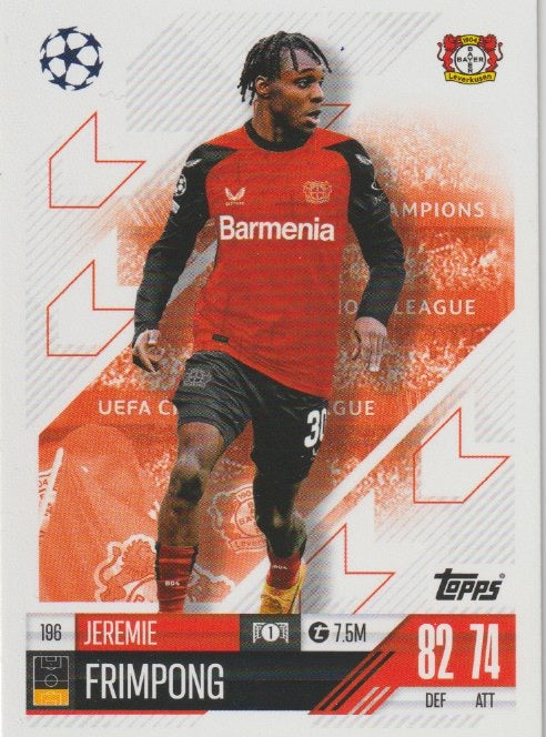 Soccer 2024-25 Match Attax UEFA Champions League - No 196 - Jeremie Frimpong