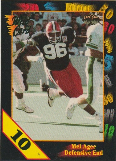 NFL 1991 Wild Card Draft 10 Stripe - No 29 - Mel Agee