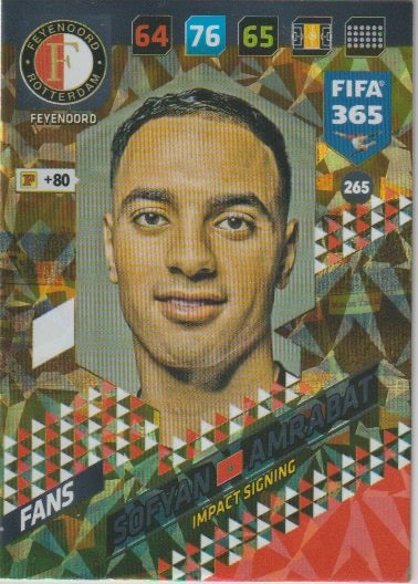 Soccer 2018 Panini FIFA 365 Adrenalyn XL - No 265 - Sofyan Amrabat