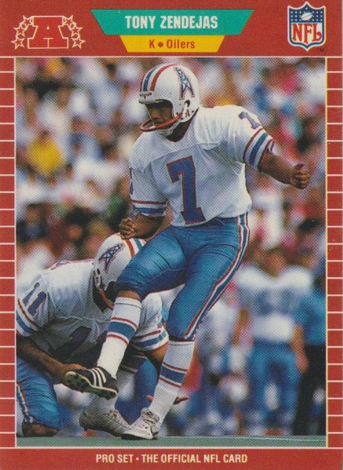 NFL 1989 ProSet - No 153 - Tony Zendejas