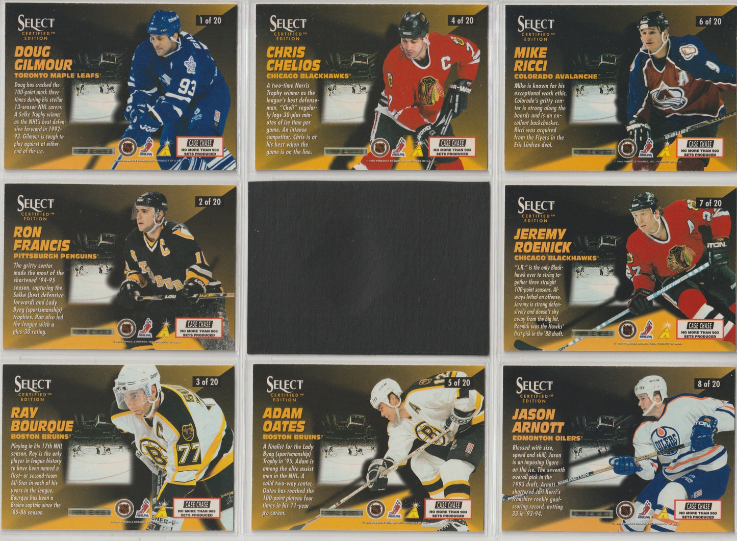 NHL 1995-96 Select Certified Double Strike Gold - No 1 von 20 bis 20 von 20 - kompletter Satz