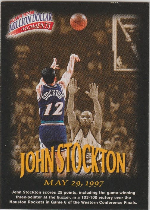 NBA 1997-98 Fleer Million Dollar Moments - No 28 - John Stockton