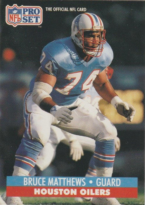 NFL 1991 ProSet - No 166 - Bruce Matthews