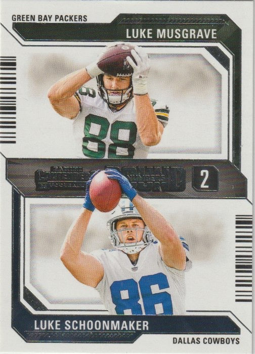 NFL 2023 Panini Contenders Round Numbers - No 11 - Luke Musgrave / Luke Schoonmaker