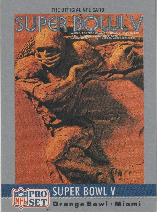 NFL 1990 ProSet Theme Art - No 5 - Super Bowl V