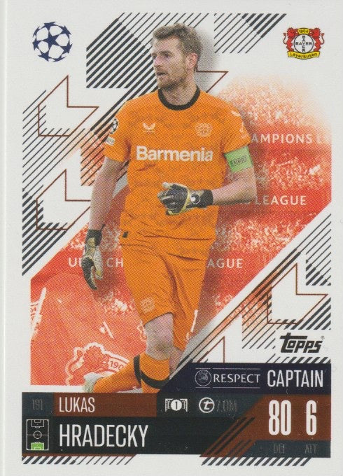 Soccer 2024-25 Match Attax UEFA Champions League - No 191 - Lukas Hradecky