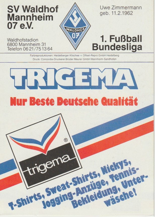 Fussball - Autogramm - Uwe Zimmermann