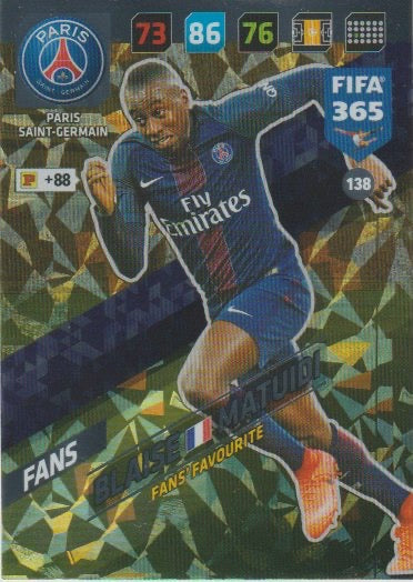 Soccer 2018 Panini FIFA 365 Adrenalyn XL - No 138 - Blaise Matuidi