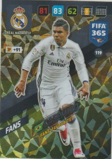 Soccer 2018 Panini FIFA 365 Adrenalyn XL - No 119 - Casemiro