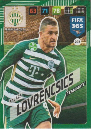 Fussball 2018 Panini FIFA 365 Adrenalyn XL - No 207 - Balázs Lovrencsics