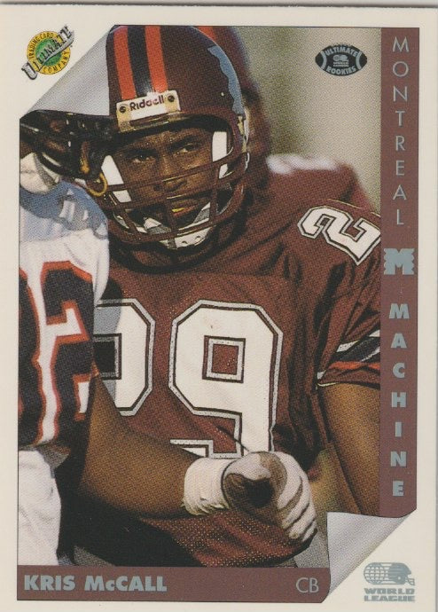 NFL 1992 Ultimate WLAF - No 91 - Kris McCall