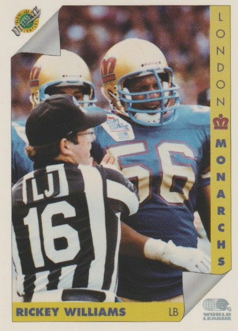 NFL 1992 Ultimate WLAF - No 70 - Rickey Williams