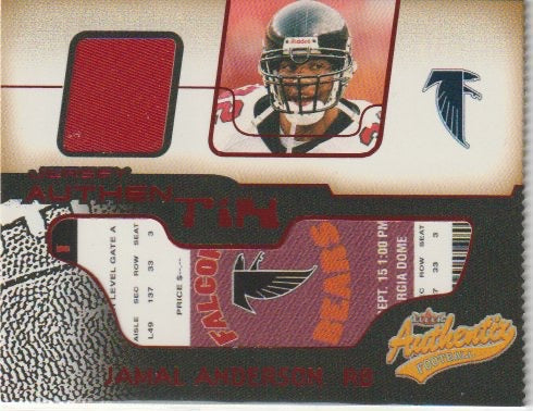 NFL 2002 Fleer Authentix Jersey Authentix Ripped - No JA-JA - Jamal Anderson